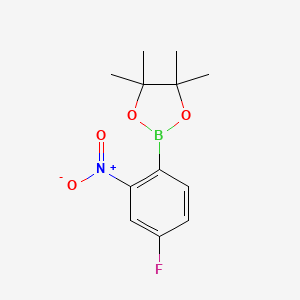 2-(4-Fluoro-2-nitrophenyl)-4,4,5,5-tetramethyl-1,3,2-dioxaborolane chemical structure (CAS 1288978-82-4)