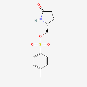 (R)-(5-Oxopyrrolidin-2-yl)methyl 4-methylbenzenesulfonate chemical structure (CAS 128899-31-0)