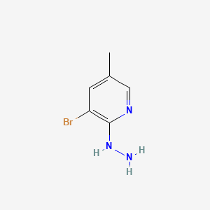(3-Bromo-5-methylpyridin-2-yl)hydrazine chemical structure (CAS 1289007-61-9)