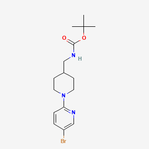 tert-Butyl ((1-(5-bromopyridin-2-yl)piperidin-4-yl)methyl)carbamate chemical structure (CAS 1289007-64-2)
