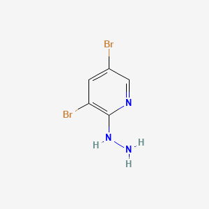 3,5-Dibromo-2-hydrazinylpyridine chemical structure (CAS 1289024-95-8)