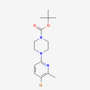 tert-Butyl 4-(5-bromo-6-methylpyridin-2-yl)piperazine-1-carboxylate chemical structure (CAS 1289040-88-5)
