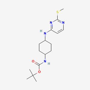 tert-Butyl (4-((2-(methylthio)pyrimidin-4-yl)amino)cyclohexyl)carbamate chemical structure (CAS 1289384-85-5)