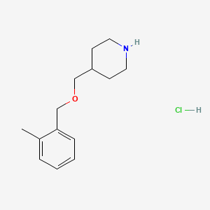 4-(((2-Methylbenzyl)oxy)methyl)piperidine hydrochloride chemical structure (CAS 1289384-88-8)