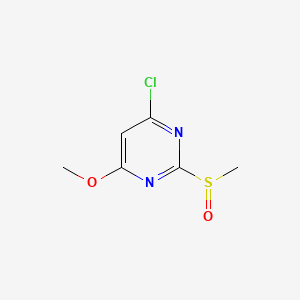 4-Chloro-6-methoxy-2-(methylsulfinyl)pyrimidine chemical structure (CAS 1289385-30-3)