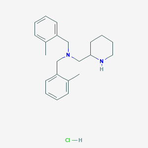 N,N-Bis(2-methylbenzyl)-1-(piperidin-2-yl)methanamine hydrochloride chemical structure (CAS 1289386-00-0)