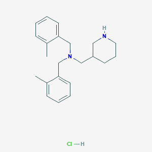 N,N-Bis(2-methylbenzyl)-1-(piperidin-3-yl)methanamine hydrochloride chemical structure (CAS 1289386-08-8)