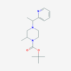 tert-Butyl 2-methyl-4-(1-(pyridin-2-yl)ethyl)piperazine-1-carboxylate chemical structure (CAS 1289386-27-1)