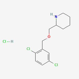 2-(((2,5-Dichlorobenzyl)oxy)methyl)piperidine hydrochloride chemical structure (CAS 1289386-42-0)