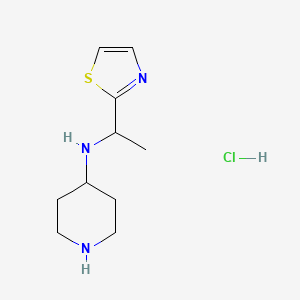 N-(1-(Thiazol-2-yl)ethyl)piperidin-4-amine hydrochloride chemical structure (CAS 1289386-57-7)