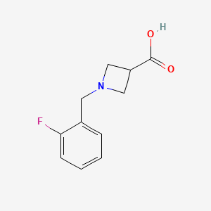 1-(2-Fluorobenzyl)azetidine-3-carboxylic acid chemical structure (CAS 1289387-38-7)