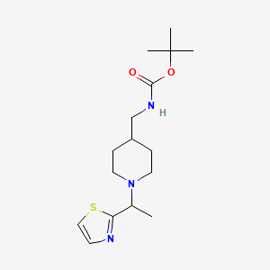 tert-Butyl ((1-(1-(thiazol-2-yl)ethyl)piperidin-4-yl)methyl)carbamate chemical structure (CAS 1289387-75-2)