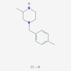 3-Methyl-1-(4-methylbenzyl)piperazine hydrochloride chemical structure (CAS 1289387-88-7)