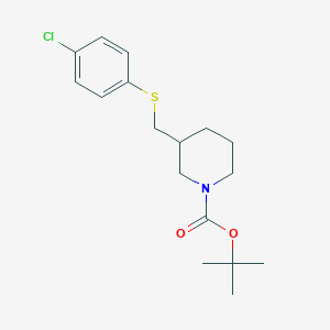 tert-Butyl 3-(((4-chlorophenyl)thio)methyl)piperidine-1-carboxylate chemical structure (CAS 1289388-17-5)