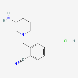 2-((3-Aminopiperidin-1-yl)methyl)benzonitrile hydrochloride chemical structure (CAS 1289388-32-4)