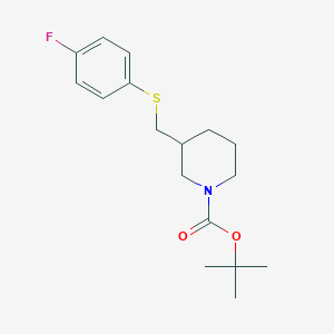 tert-Butyl 3-(((4-fluorophenyl)thio)methyl)piperidine-1-carboxylate chemical structure (CAS 1289388-37-9)