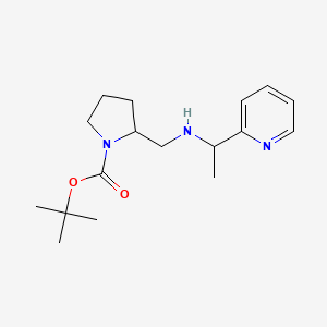 tert-Butyl 2-(((1-(pyridin-2-yl)ethyl)amino)methyl)pyrrolidine-1-carboxylate chemical structure (CAS 1289388-55-1)