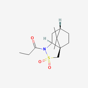 1-((3aR,6S,7aS)-8,8-Dimethyl-2,2-dioxidohexahydro-1H-3a,6-methanobenzo[c]isothiazol-1-yl)propan-1-one chemical structure (CAS 128947-19-3)