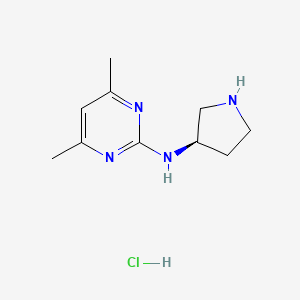 (R)-4,6-Dimethyl-N-(pyrrolidin-3-yl)pyrimidin-2-amine hydrochloride chemical structure (CAS 1289584-90-2)
