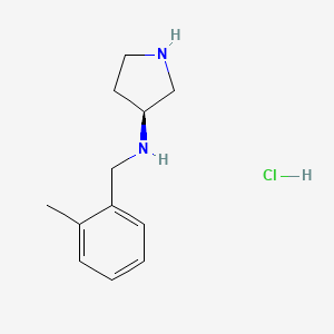 (S)-N-(2-Methylbenzyl)pyrrolidin-3-amine hydrochloride chemical structure (CAS 1289585-02-9)