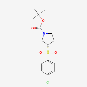 (S)-tert-Butyl 3-((4-chlorophenyl)sulfonyl)pyrrolidine-1-carboxylate chemical structure (CAS 1289585-46-1)