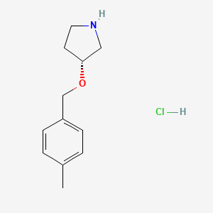 (R)-3-((4-Methylbenzyl)oxy)pyrrolidine hydrochloride chemical structure (CAS 1289585-49-4)