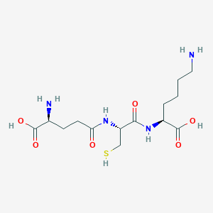 ((S)-4-Amino-4-carboxybutanoyl)-L-cysteinyl-L-lysine chemical structure (CAS 128960-73-6)