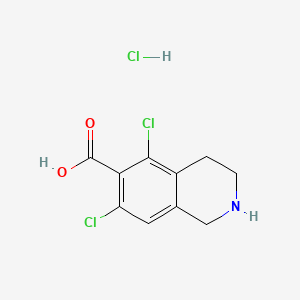 5,7-Dichloro-1,2,3,4-tetrahydroisoquinoline-6-carboxylic acid hydrochloride chemical structure (CAS 1289646-93-0)