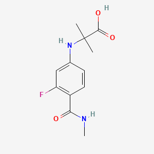 2-((3-Fluoro-4-(methylcarbamoyl)phenyl)amino)-2-methylpropanoic acid chemical structure (CAS 1289942-66-0)