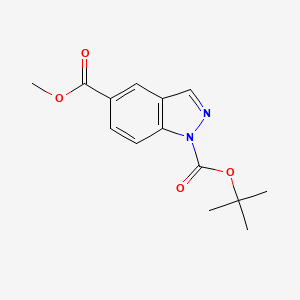 1-tert-Butyl 5-methyl 1H-indazole-1,5-dicarboxylate chemical structure (CAS 1290181-22-4)