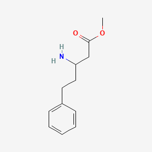 Methyl 3-amino-5-phenylpentanoate chemical structure (CAS 129042-97-3)