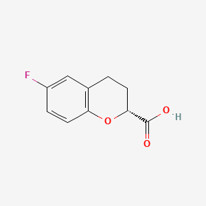(R)-6-Fluorochroman-2-carboxylic acid chemical structure (CAS 129101-37-7)