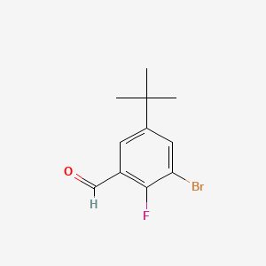3-Bromo-5-(tert-butyl)-2-fluorobenzaldehyde chemical structure (CAS 1291487-24-5)