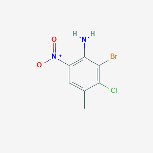 2-Bromo-3-chloro-4-methyl-6-nitroaniline chemical structure (CAS 1291492-45-9)