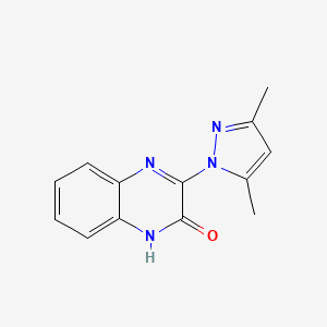 3-(3,5-Dimethyl-1H-pyrazol-1-yl)quinoxalin-2(1H)-one chemical structure (CAS 129227-36-7)