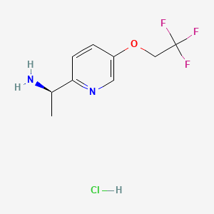 (R)-1-(5-(2,2,2-Trifluoroethoxy)pyridin-2-yl)ethanamine hydrochloride chemical structure (CAS 1294519-40-6)