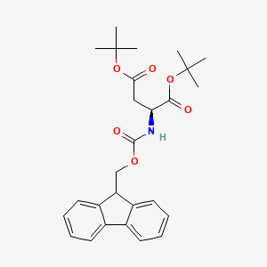 Di-tert-butyl (((9H-fluoren-9-yl)methoxy)carbonyl)-L-aspartate chemical structure (CAS 129460-17-9)