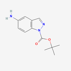 tert-Butyl 5-amino-1H-indazole-1-carboxylate chemical structure (CAS 129488-10-4)