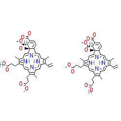 (4R,4aS)-rel-18-Ethenyl-4,4a-dihydro-3,4-bis(methoxycarbonyl)-4a,8,14,19-tetramethyl-24H,26H-Benzo[b]porphine-9,13-dipropanoic acid monomethyl ester chemical structure (CAS 129497-78-5)