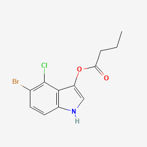 5-Bromo-4-chloro-1H-indol-3-yl butyrate chemical structure (CAS 129541-43-1)