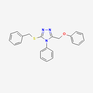 3-(Benzylthio)-5-(phenoxymethyl)-4-phenyl-4H-1,2,4-triazole chemical structure (CAS 129544-85-0)