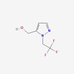 (1-(2,2,2-Trifluoroethyl)-1H-pyrazol-5-yl)methanol chemical structure (CAS 1296225-26-7)