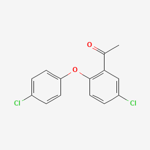 1-(5-Chloro-2-(4-chlorophenoxy)phenyl)ethan-1-one chemical structure (CAS 129643-72-7)