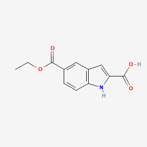 5-(Ethoxycarbonyl)-1H-indole-2-carboxylic acid chemical structure (CAS 129655-38-5)