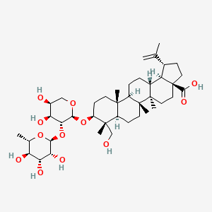 (1R,3aS,5aR,5bR,7aR,8R,9S,11aR,11bR,13aR,13bR)-9-(((2S,3R,4S,5S)-4,5-Dihydroxy-3-(((2S,3R,4R,5R,6S)-3,4,5-trihydroxy-6-methyltetrahydro-2H-pyran-2-yl)oxy)tetrahydro-2H-pyran-2-yl)oxy)-8-(hydroxymethyl)-5a,5b,8,11a-tetramethyl-1-(prop-1-en-2-yl)icosahydro-3aH-cyclopenta[a]chrysene-3a-carboxylic acid chemical structure (CAS 129724-84-1)