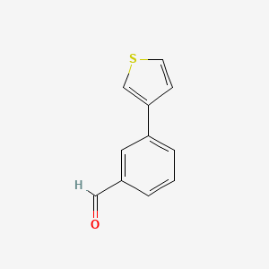 3-(Thiophen-3-yl)benzaldehyde chemical structure (CAS 129746-42-5)