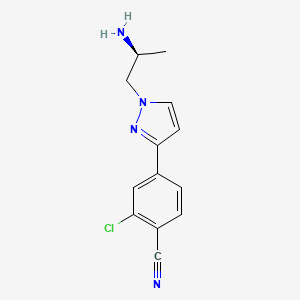 (S)-4-(1-(2-Aminopropyl)-1H-pyrazol-3-yl)-2-chlorobenzonitrile chemical structure (CAS 1297537-41-7)