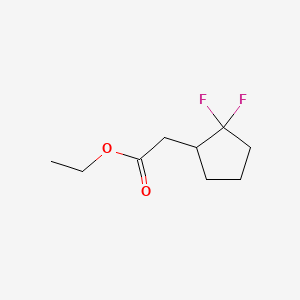 Ethyl 2-(2,2-difluorocyclopentyl)acetate chemical structure (CAS 1297550-10-7)