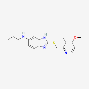 2-(((4-Methoxy-3-methylpyridin-2-yl)methyl)thio)-N-propyl-1H-benzo[d]imidazol-6-amine chemical structure (CAS 1298015-58-3)