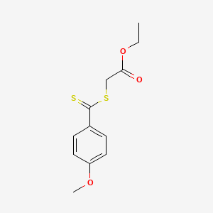 Ethyl 2-((4-methoxyphenylcarbonothioyl)thio)acetate chemical structure (CAS 129841-40-3)